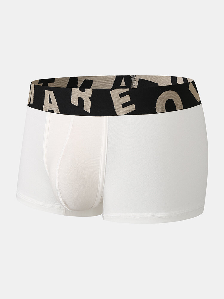 
	Breathable Cotton Solid Color Underwear Sexy Boxer Briefs