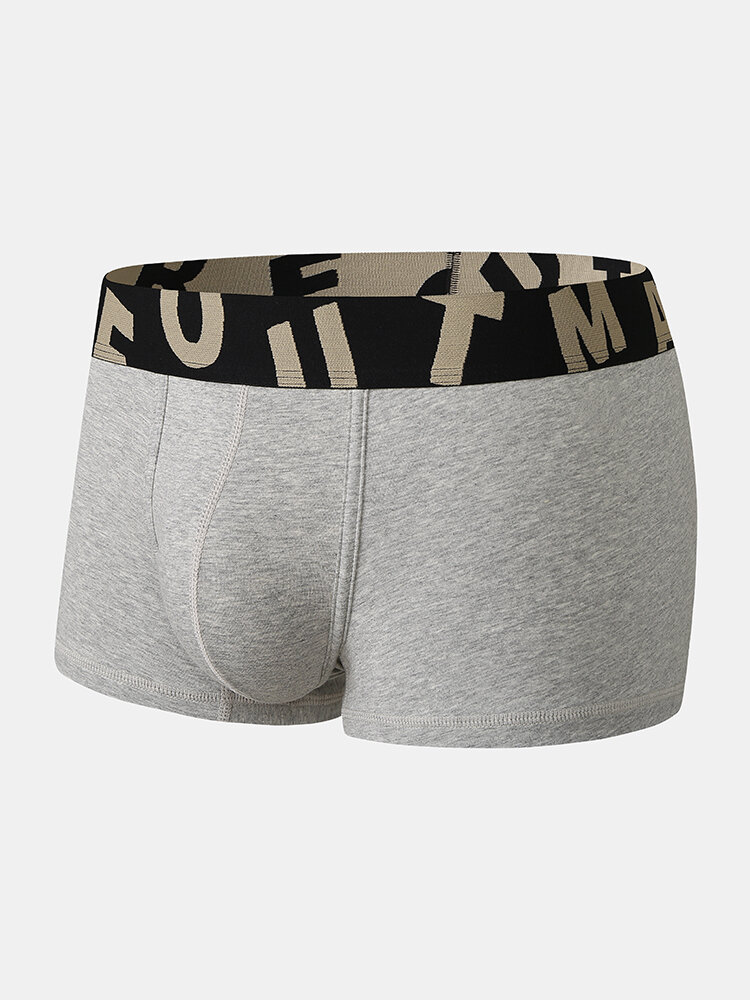 
	Breathable Cotton Solid Color Underwear Sexy Boxer Briefs