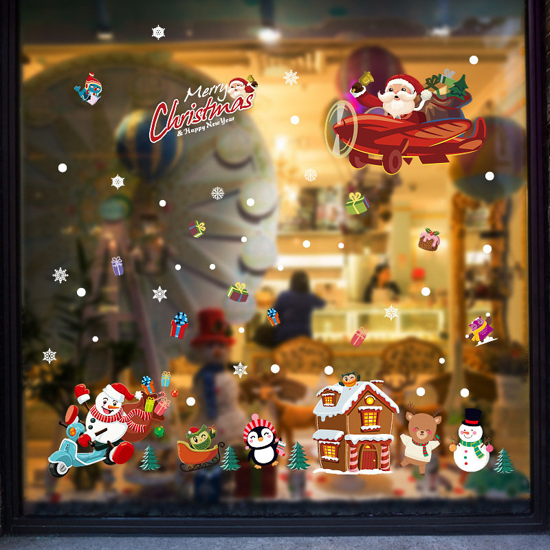 
	Miico SK9245 Christmas Sticker Cartoon Animals Wall Stickers Removable For Christmas Decoration