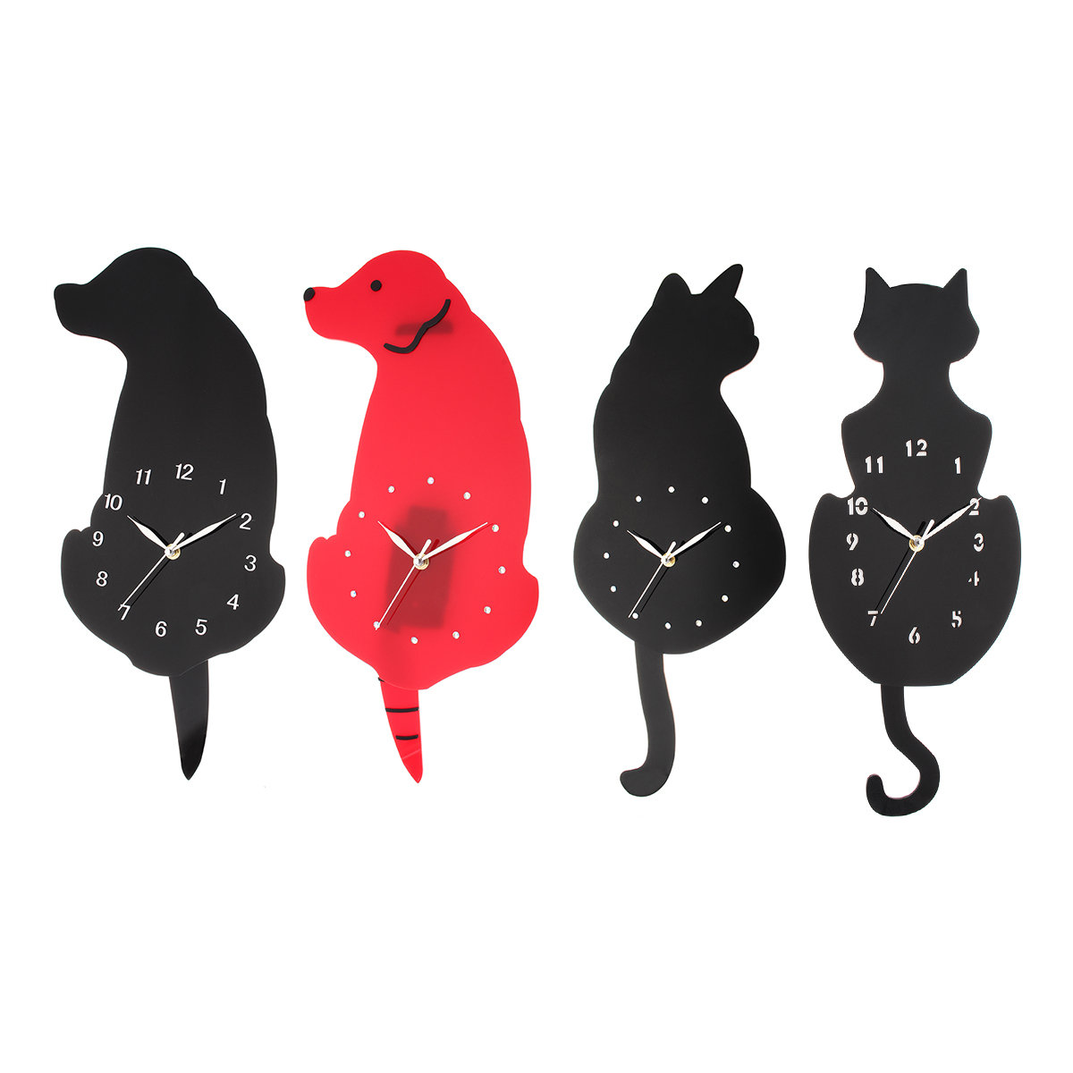 
	Ticking Animal Shaped Picture Wall Clock Swinging Tail Pendulum Battery Operated