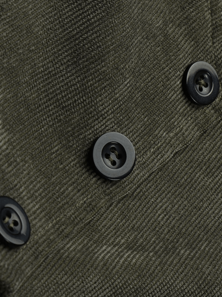 
	Corduroy V-neck Sleeveless Button Plus Size Jumpsuit Dress for Women