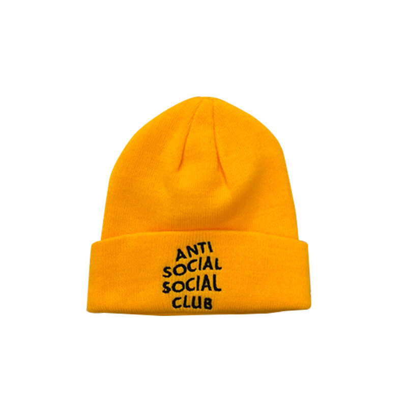 
	Unisex Anti-social Print Knitted Wool Hat Skull Cap Beanie With Letter