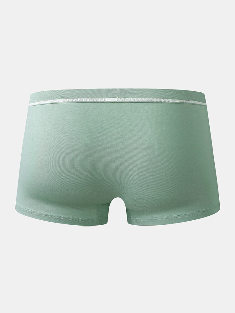 
	Mens Plain Color Block Stripe Soft Breathable Underwear Soft Boxer Briefs