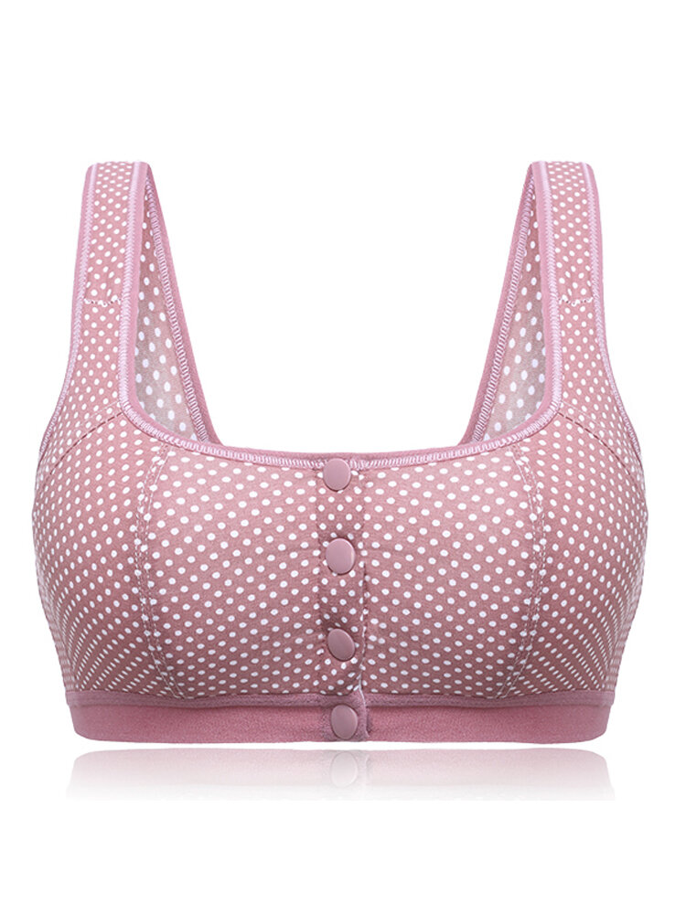 
	Cotton Wireless Front Button Seniority Young Girl Vest Comfy Bras