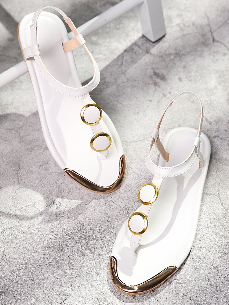 
	Plus Size Women Casual Beading Flip Flop Flat Sandals