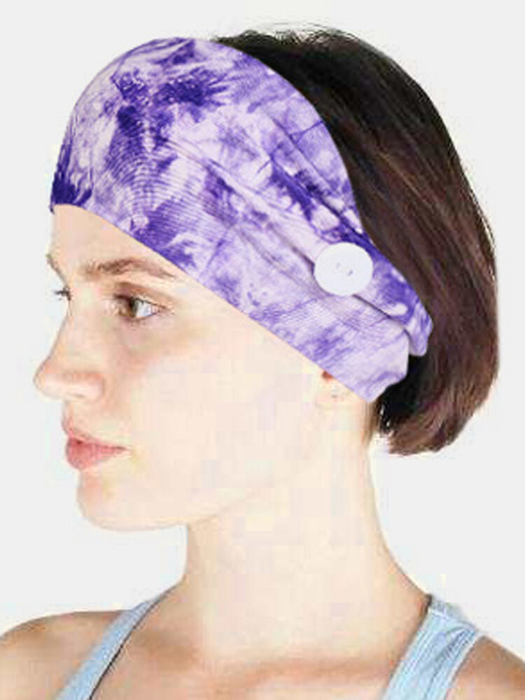 
	Gradient Folk-custom Headband Mask Anti-leather Button Headband