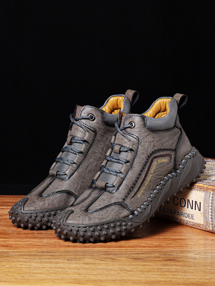 
	Menico Men Hand Stitching Outdoor Rubber Toe Cap Work Style Ankle Boots