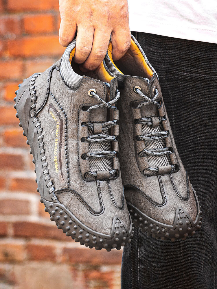 
	Menico Men Hand Stitching Outdoor Rubber Toe Cap Work Style Ankle Boots