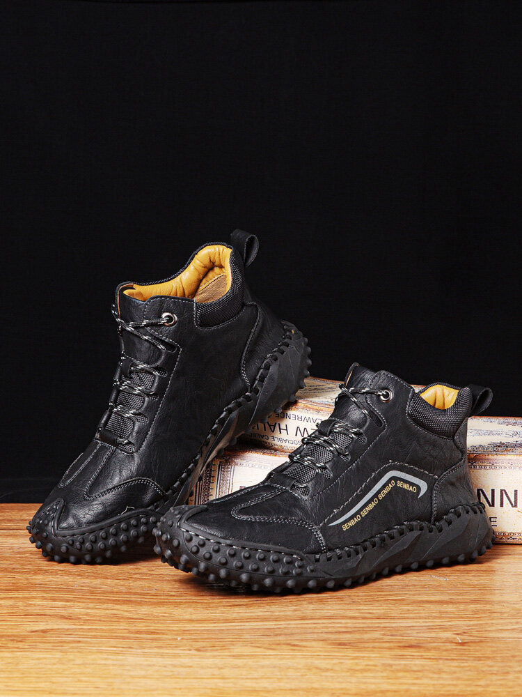 
	Menico Men Hand Stitching Outdoor Rubber Toe Cap Work Style Ankle Boots