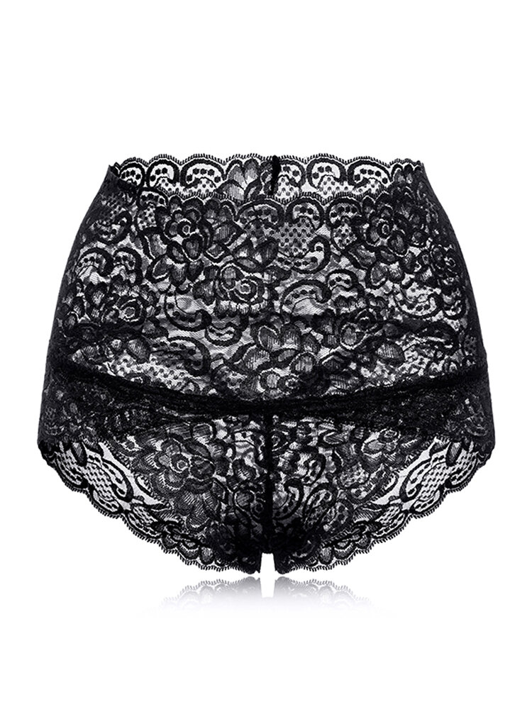
	High Waisted Lace Cotton Crotch Tummy Shaping Butt Lifter Panty