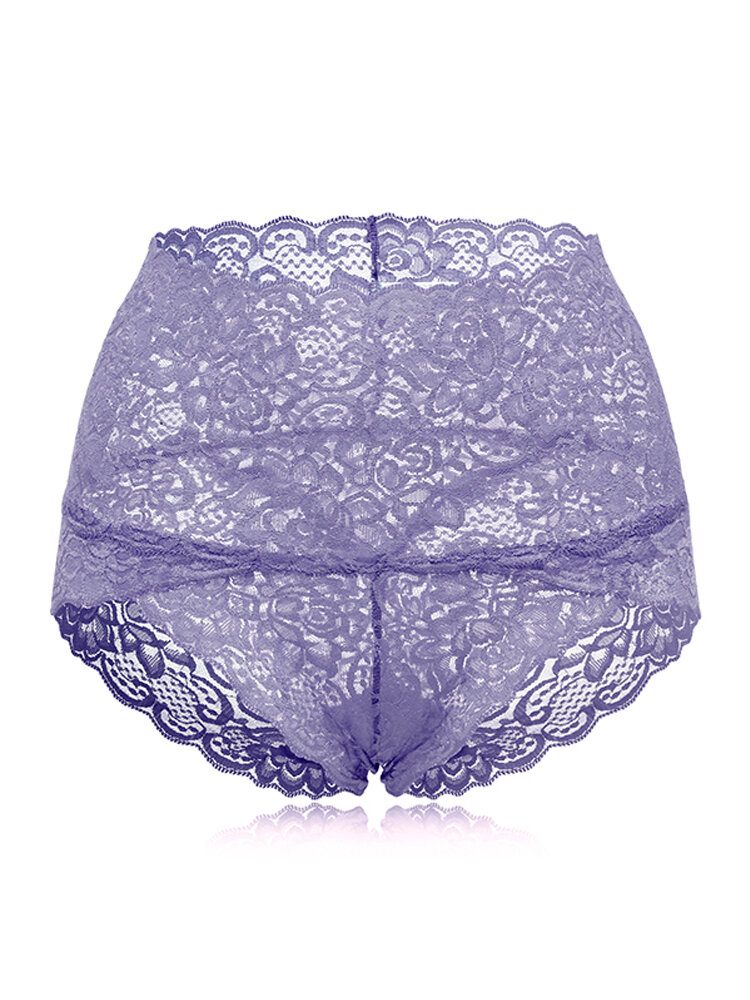 
	High Waisted Lace Cotton Crotch Tummy Shaping Butt Lifter Panty