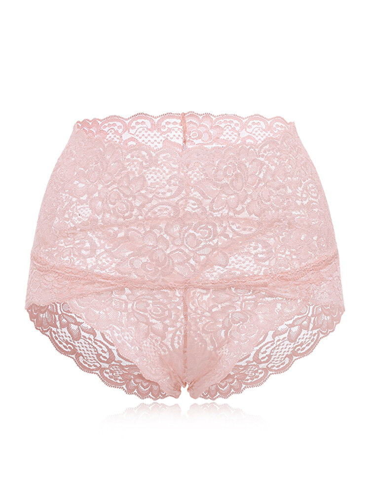 
	High Waisted Lace Cotton Crotch Tummy Shaping Butt Lifter Panty