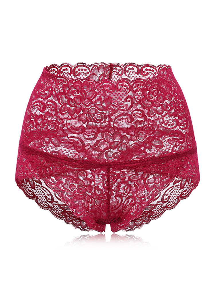 
	High Waisted Lace Cotton Crotch Tummy Shaping Butt Lifter Panty