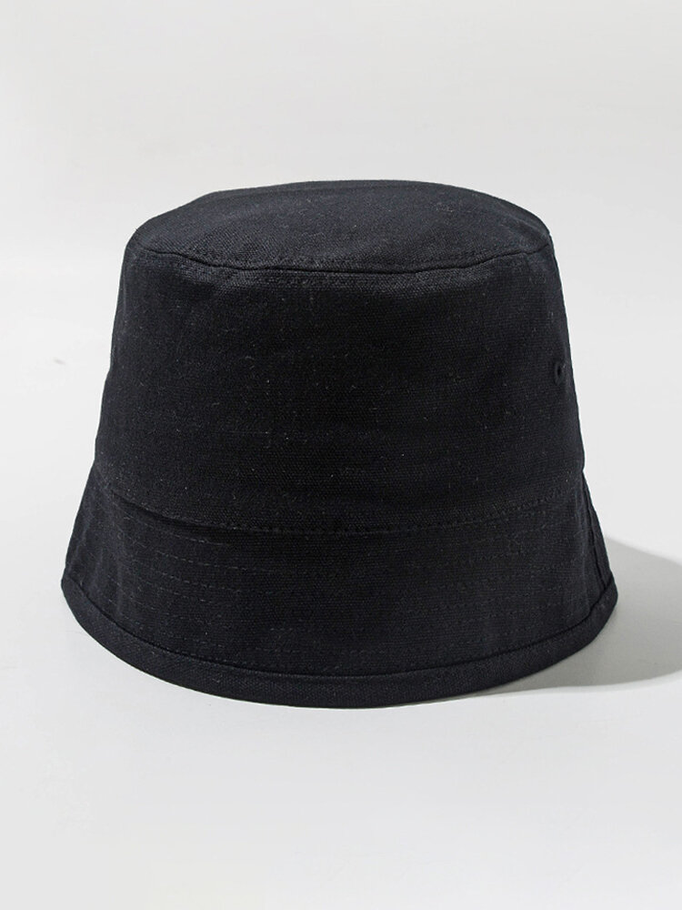 
	Unisex Solid Color Cotton Hat Bucket Hats