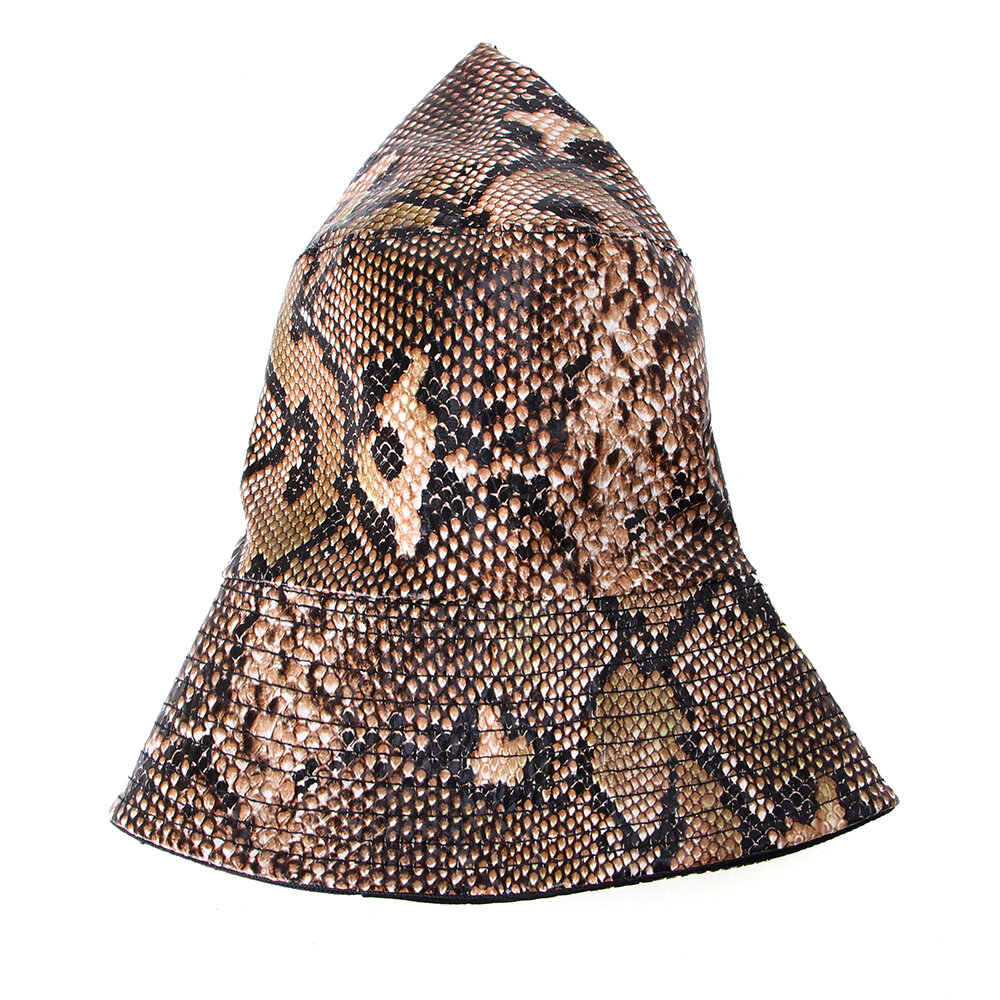 
	Unisex Snake Pattern Bucket Hat Double-sided Wearable Sun Shade Fisherman Hat