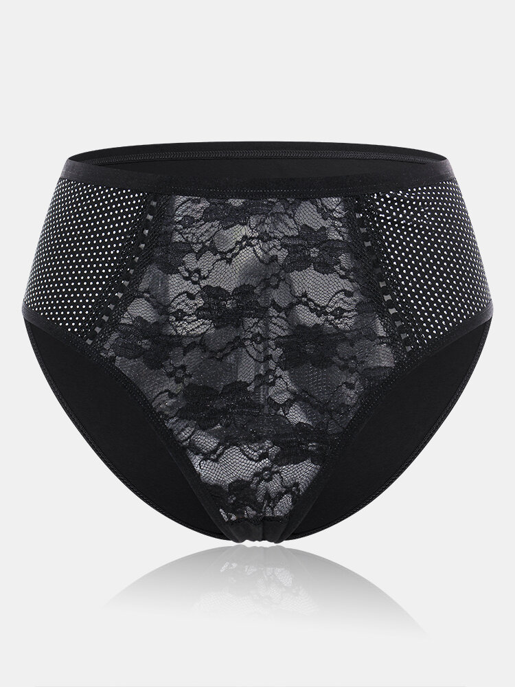 
	Plus Size Sexy See Through Lace High Waisted Panties