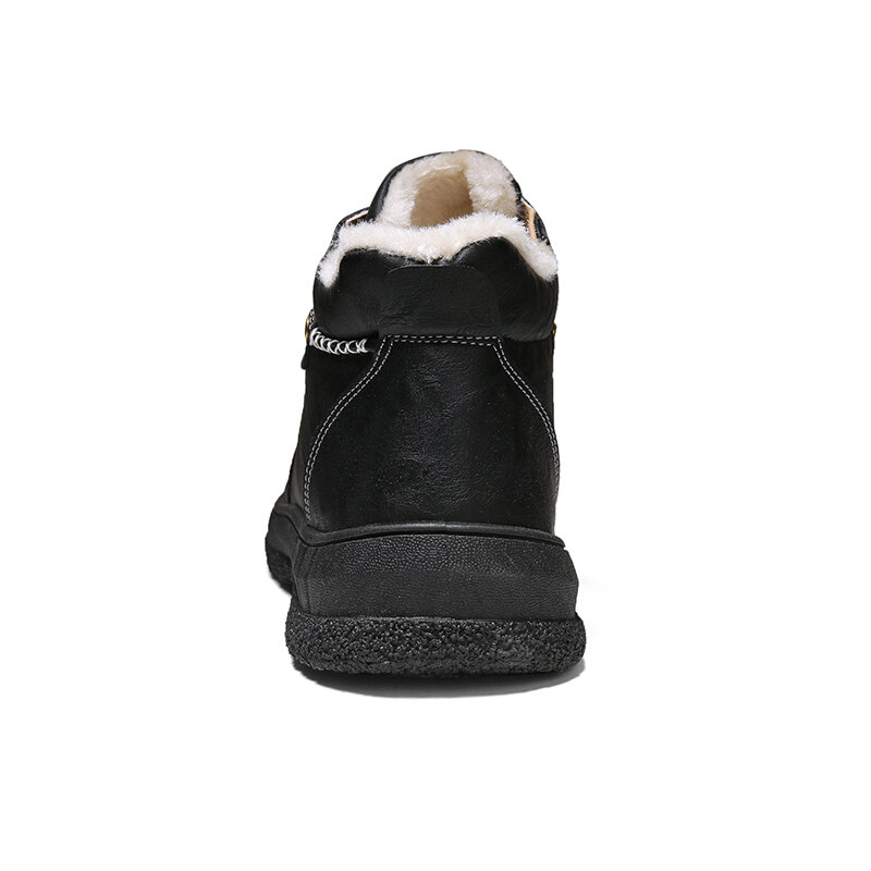 
	Men Rubber Toe Cap Non Slip Warm Lined Outdoor Hiking Ankle Boots