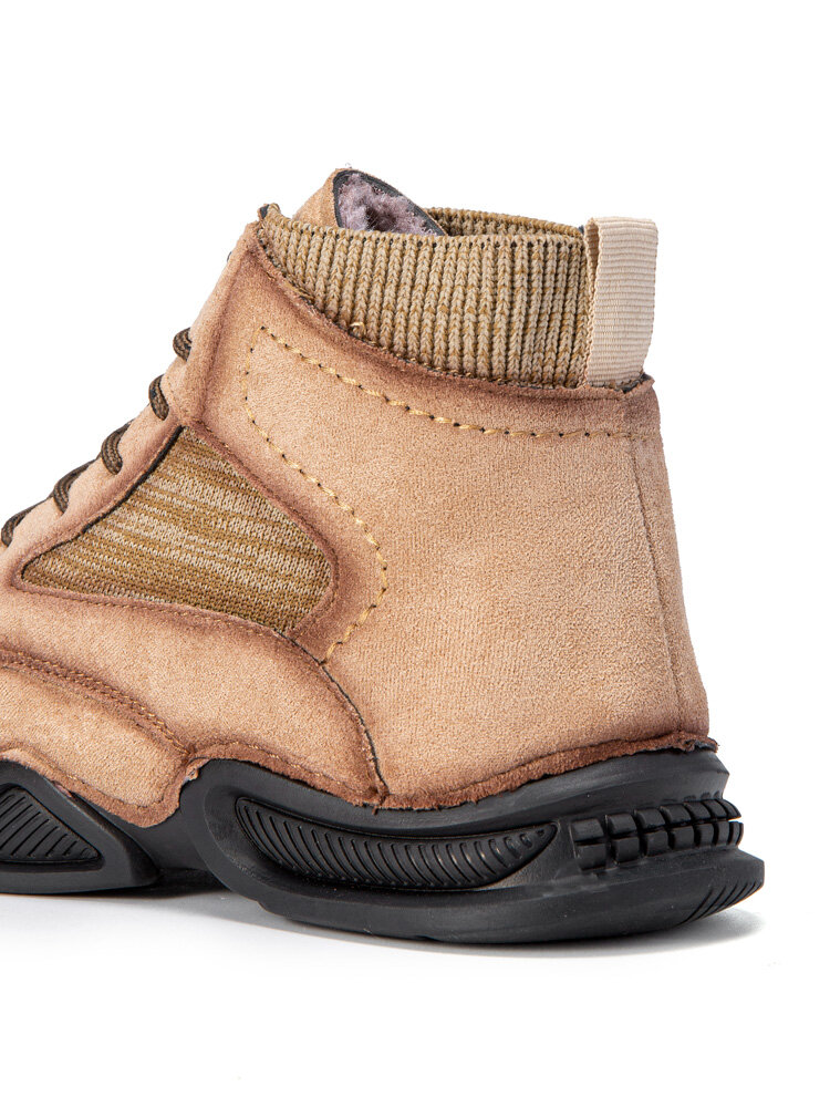 
	Menico Men Lace-up Soft Sole Non Slip Casual Ankle Sock Boots