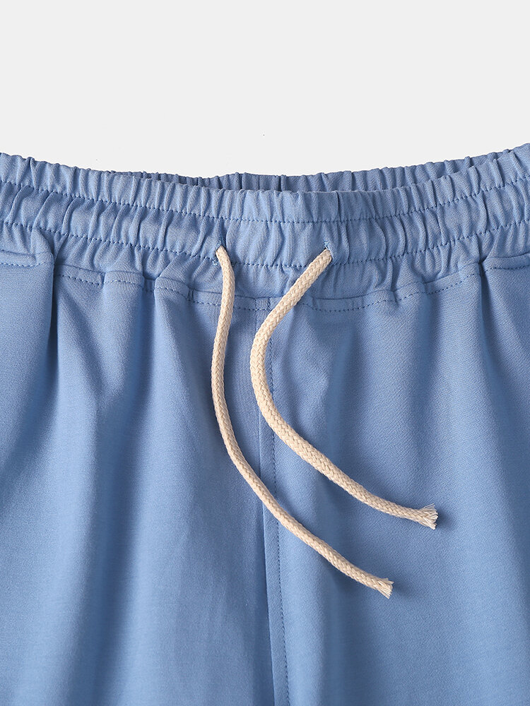 
	Mens 5 Colors Solid Color Home Boxer Shorts Middle Waist Breathable Athletic Shorts