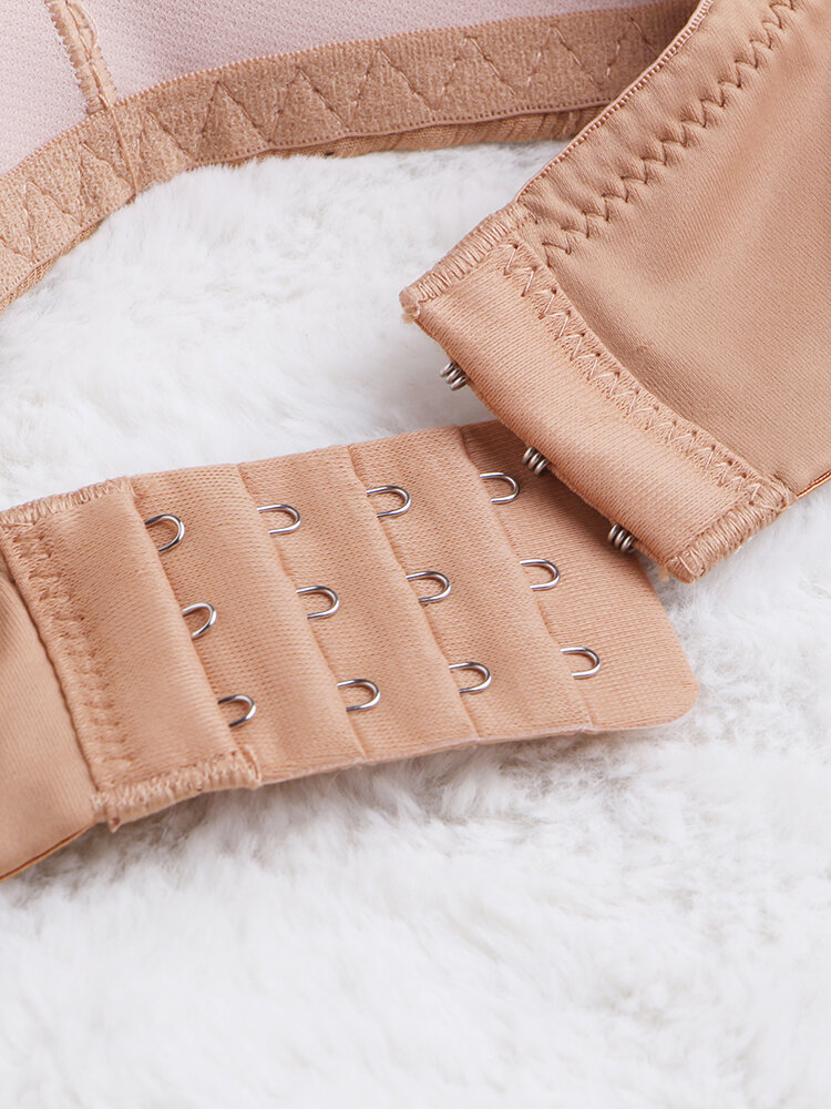 
	Women Wireless Lace Trim Push Up Double Spaghetti Straps Bra