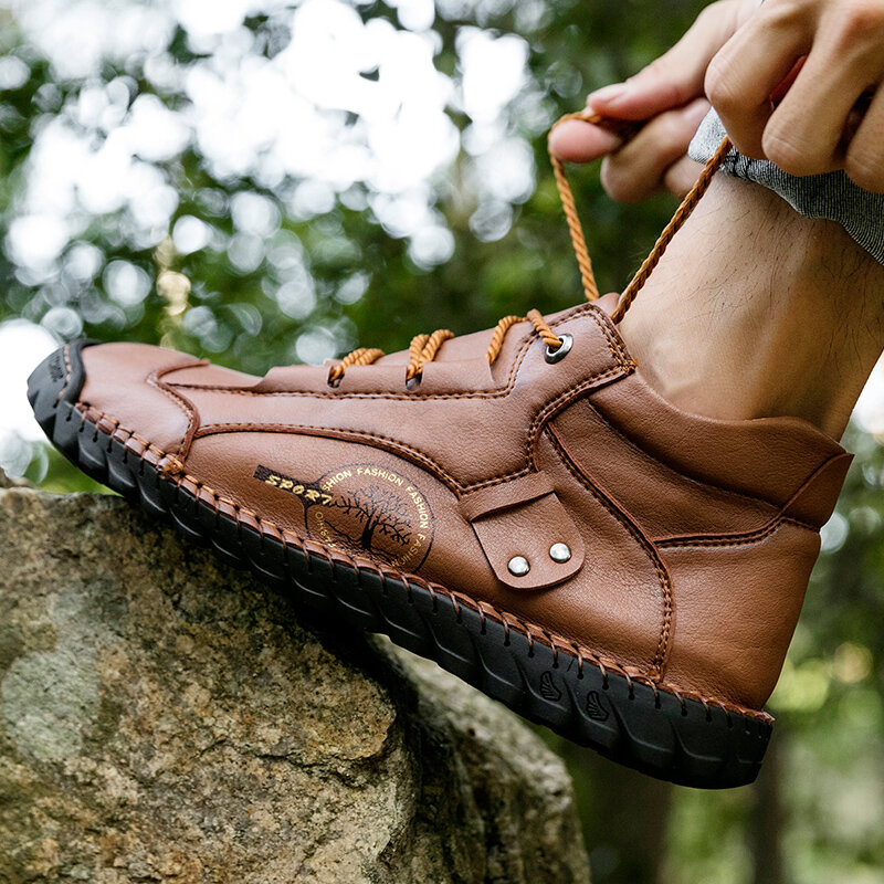 
	Men Hand Stitching Slip-Resistant Breathable Soft Shoes