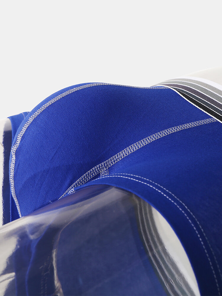 
	Cozy Plain Low Rise Pouch Underwear Sexy Breathable Mini Boxer Briefs for Men