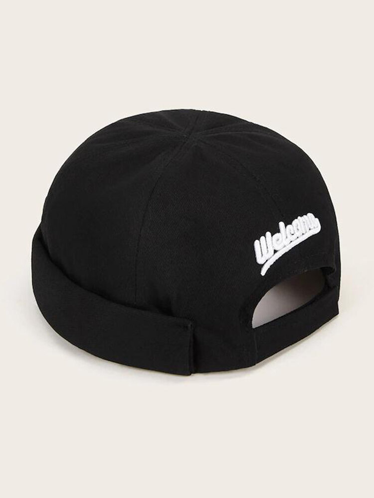 
	Skull Caps Hip Hop Hat Letters Embroidered Female Casual Brimless Hats