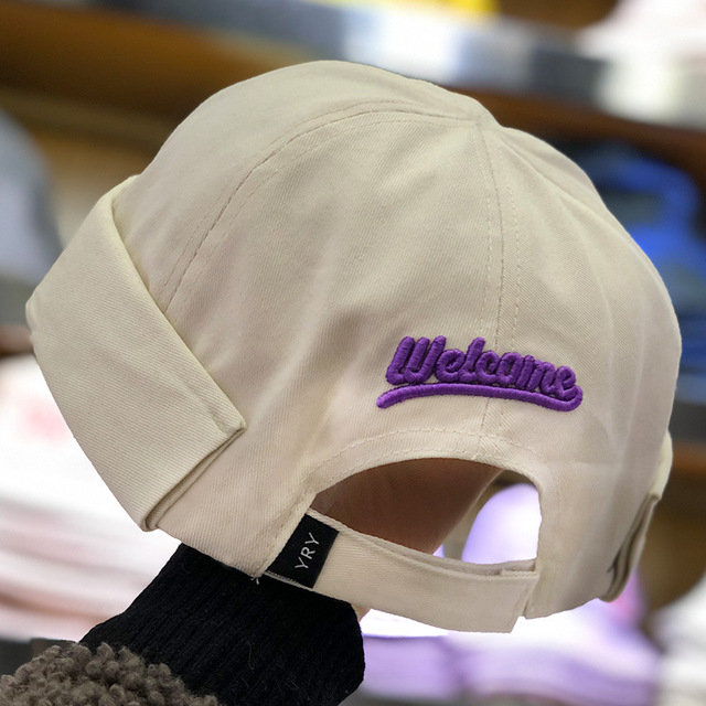 
	Skull Caps Hip Hop Hat Letters Embroidered Female Casual Brimless Hats