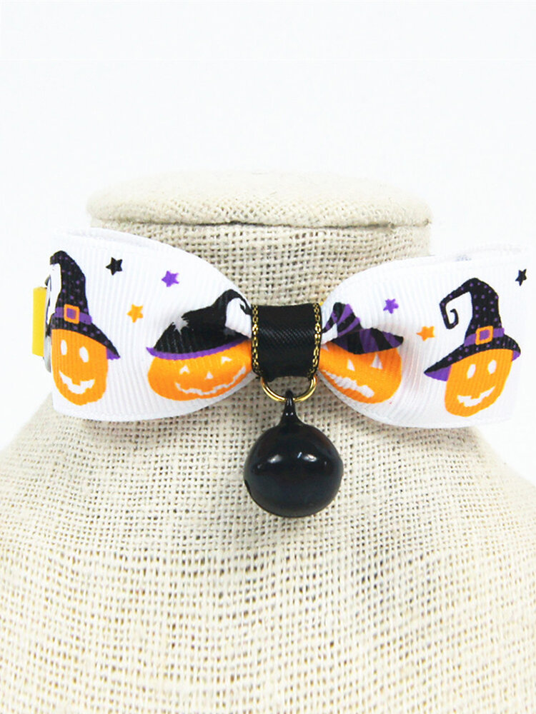 
	Christmas Halloween Pet Collar Cat Dog Universal Bow Bell Neck Flower
