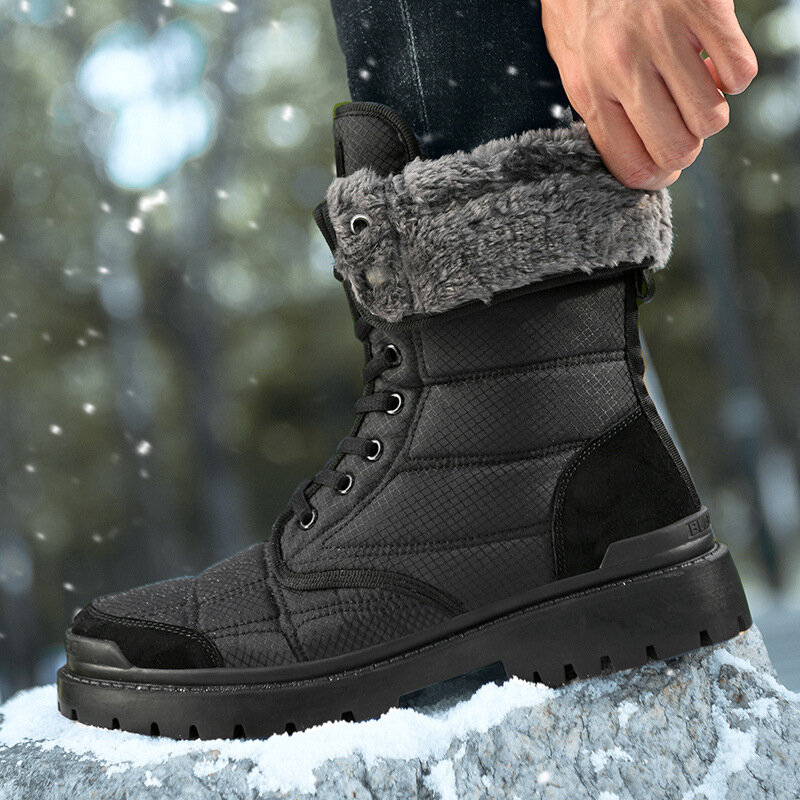 
	Men Warm Lining Waterproof Cloth Non Slip Outdoor Casual Boots