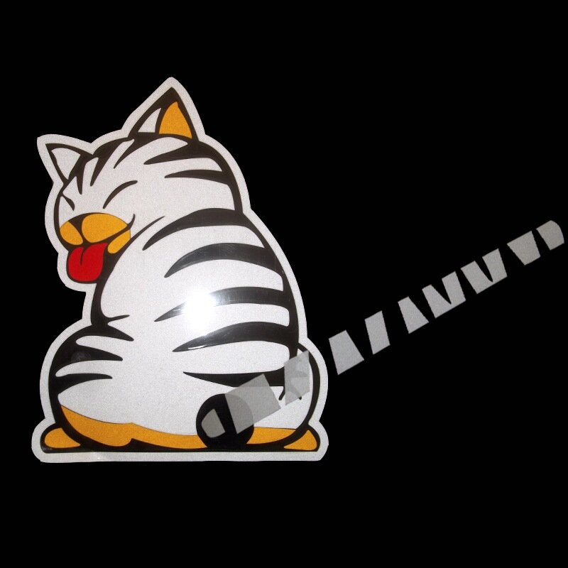 
	Cute Cat Tail-moving Car Window Stickers Wiper Stickers Rear Windshield Sticker