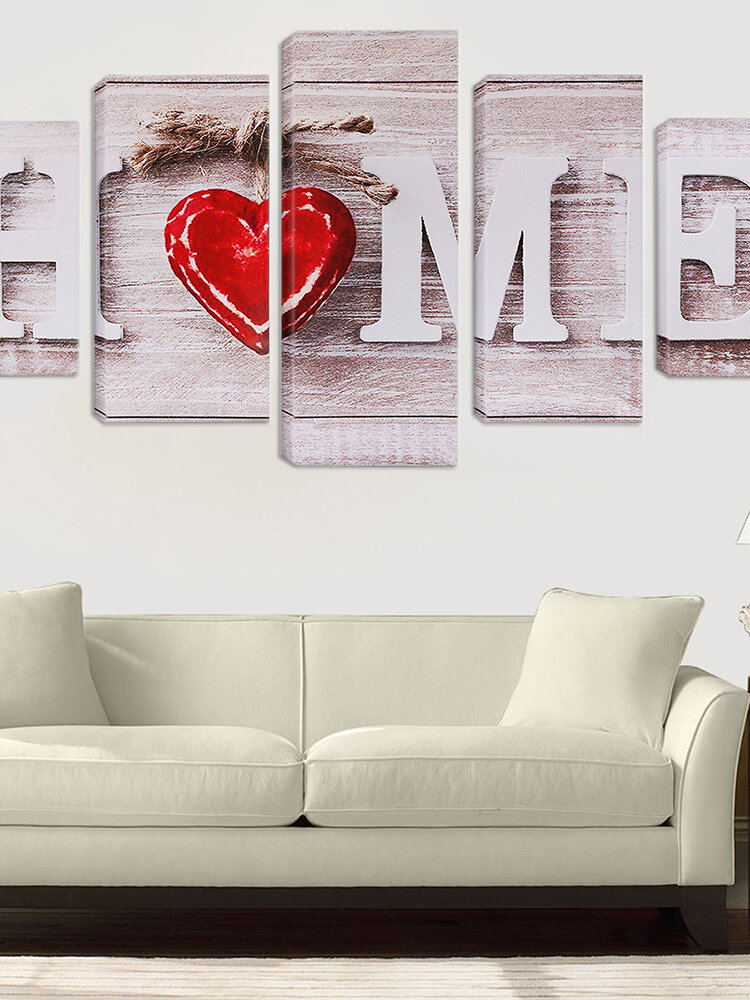 
	5Pcs Love HOME Canvas Painting Wall Art Bedroom Living Room Home Decor Unframed
