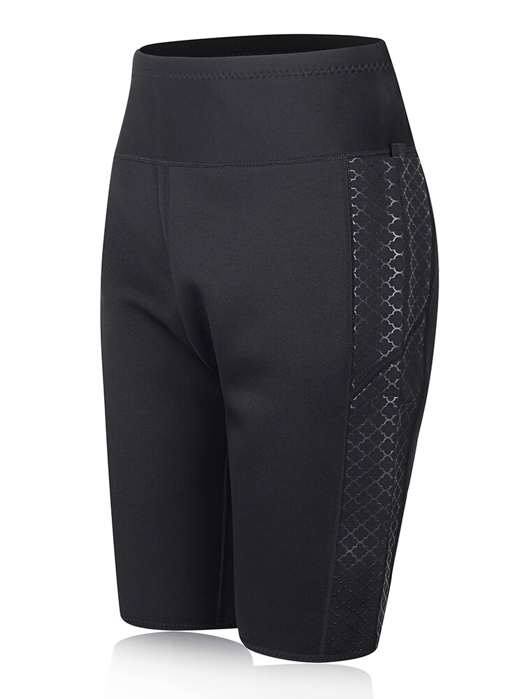 
	3XL Tummy Control Print Pocket Neoprene Sauna Shorts