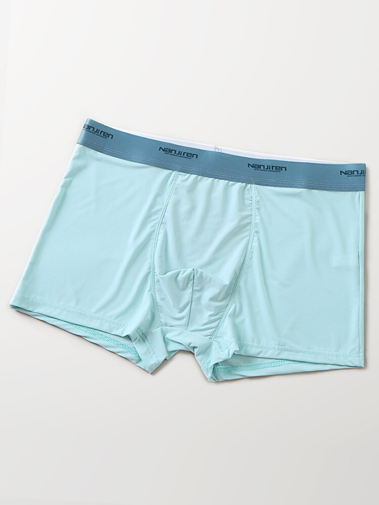 
	Multipacks Graphene Antibacterial Breathable Boxer Briefs Ice Silk Seamless Comfy Underwears With Pouch