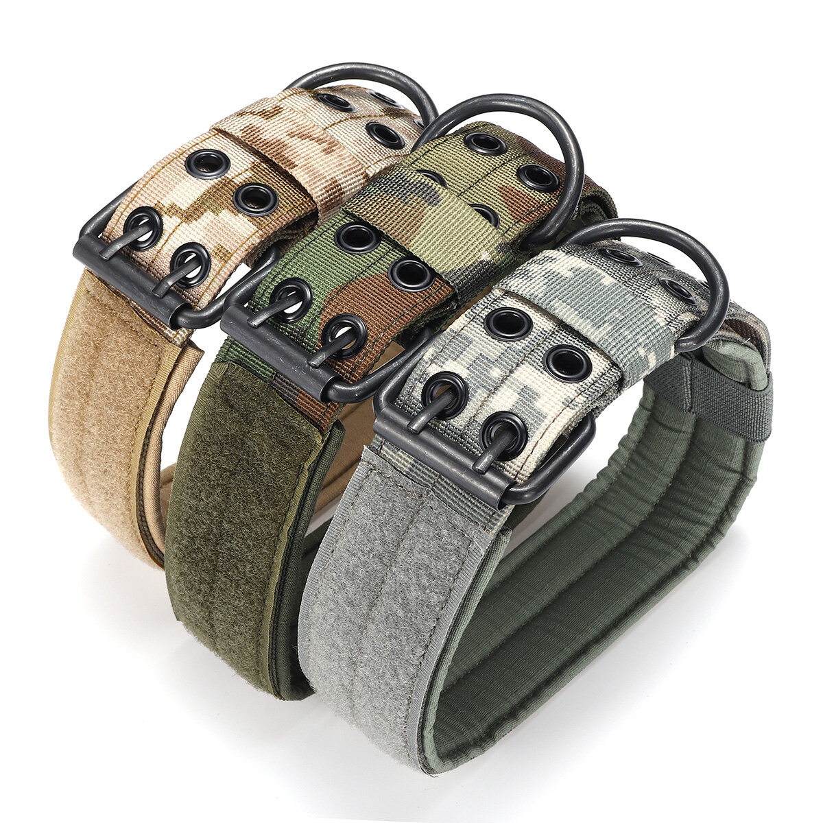 
	Camouflage Nylon Medium And Large Dog Training Tactics Dog Collar Five Position Adjusting Pin Buckle