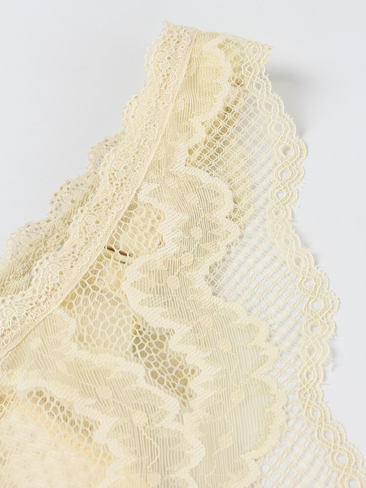 
	Women Beauty Back Lace Trims Wireless Full Cup Thin Wide Strap Bra