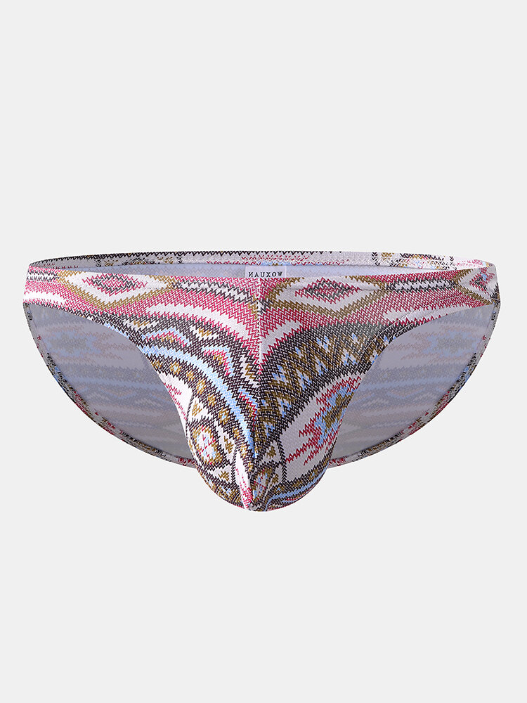 
	Ethnic Print Pouch Briefs Low Rise Sexy Briefs for Men