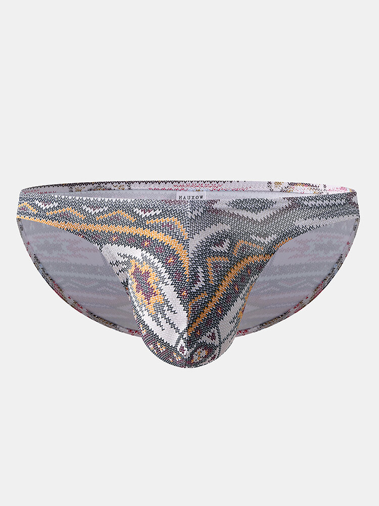 
	Ethnic Print Pouch Briefs Low Rise Sexy Briefs for Men