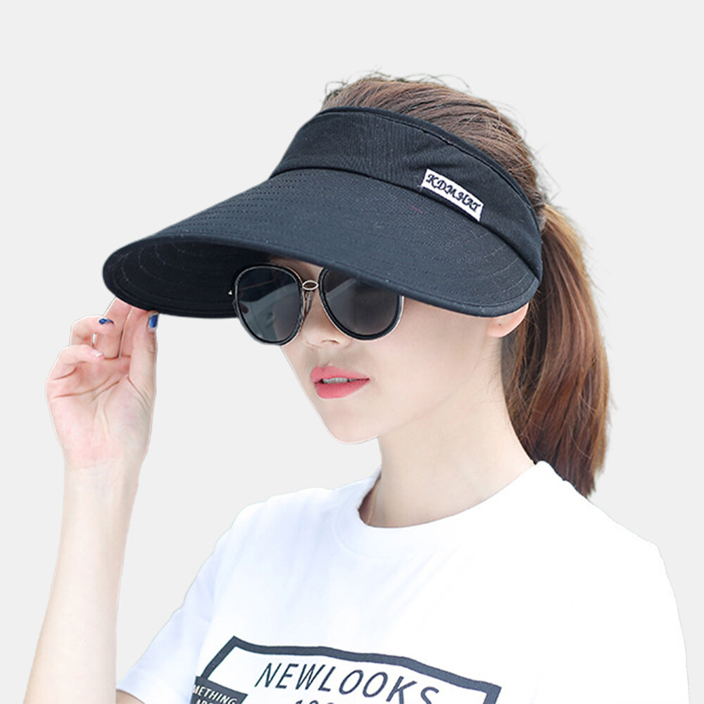 
	Women Big Brim Empty Top Sun Hat Sunscreen Hat Covering Face