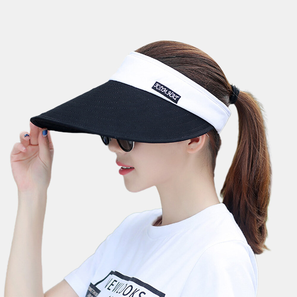 
	Women Big Brim Empty Top Sun Hat Sunscreen Hat Covering Face