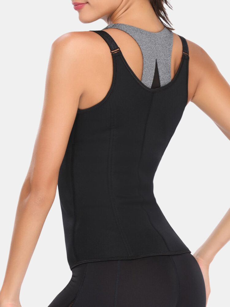 
	Plus Size Women Breathable Sports Fitness Body Shaper Vest Zip Front Shapewear