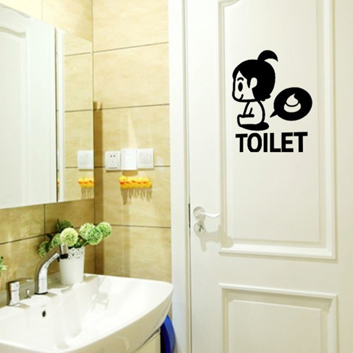 
	Creative PVC Wall Sticker Home Bathroom Decor Mural Art Removable Wall Decals