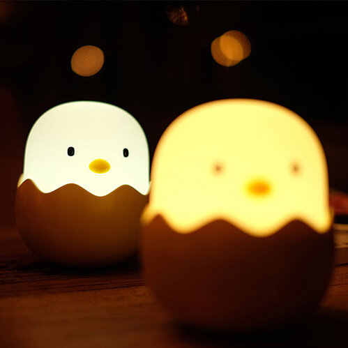 
	KCASA HC-03 Egg Shape Chick Lamp USB Rechargeable Touch Switch Adjustable Brightness Child Night Lig