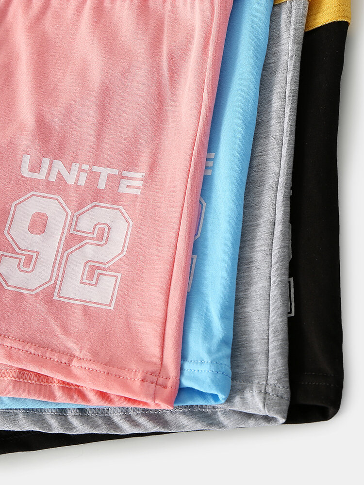 
	Mens Letter Figure Print Cotton Breathable Underwear U Convex Boxer Briefs