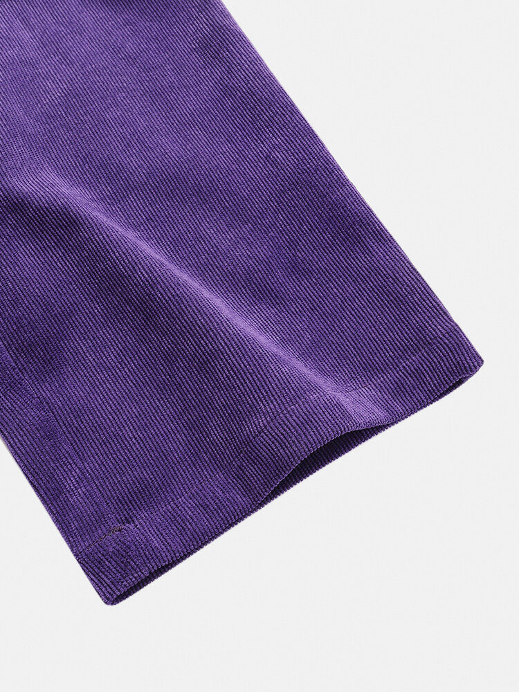 
	Mens Corduroy Contrast Patchwork Casual Zipper Fly Pants