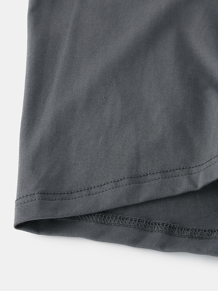 
	Solid Color Cozy Mid Waist Modal Breathable Boxer Briefs for Men