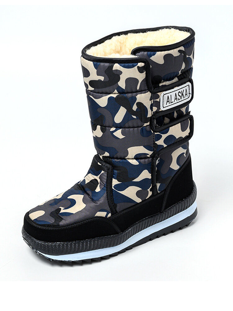 
	Men Warm Non-Slip Water Proof Camo Casual Mid-Calf Snow Boots