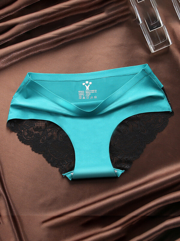 
	Lace Seamless Cotton Crotch Soft Mid Rise Panties