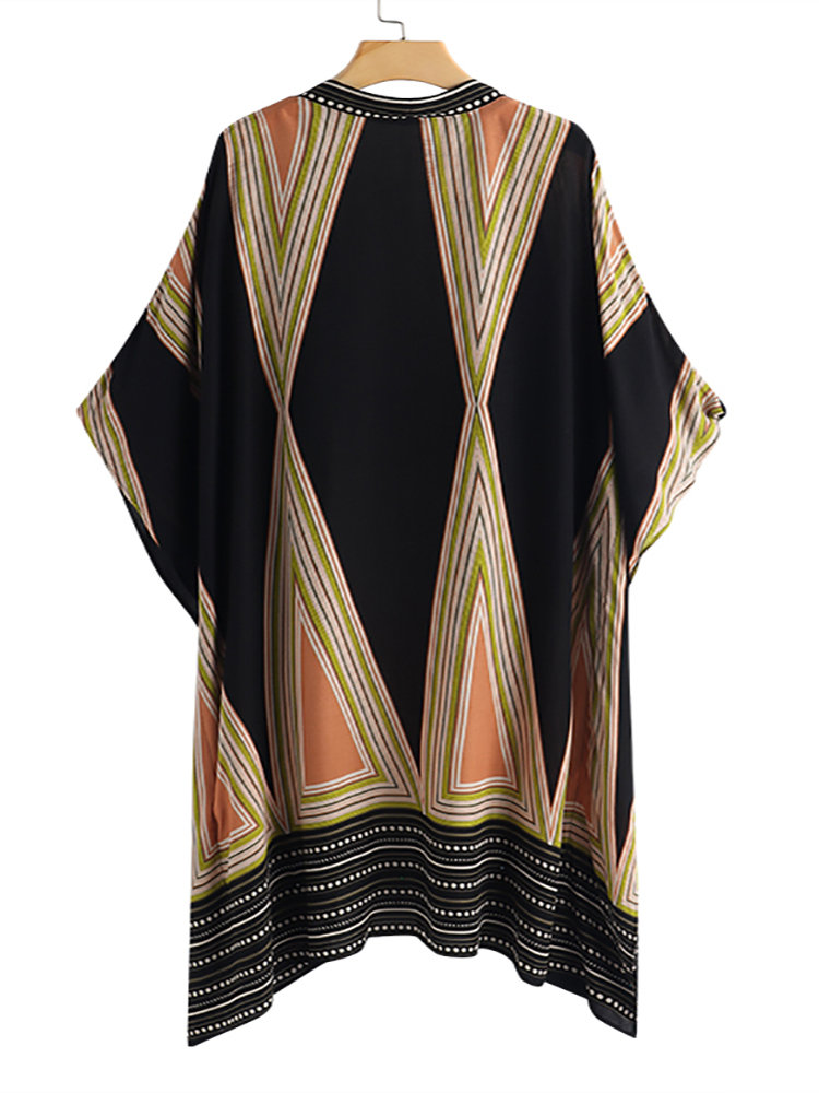
	Bohemian Print Summer Beach Plus Size Kimono