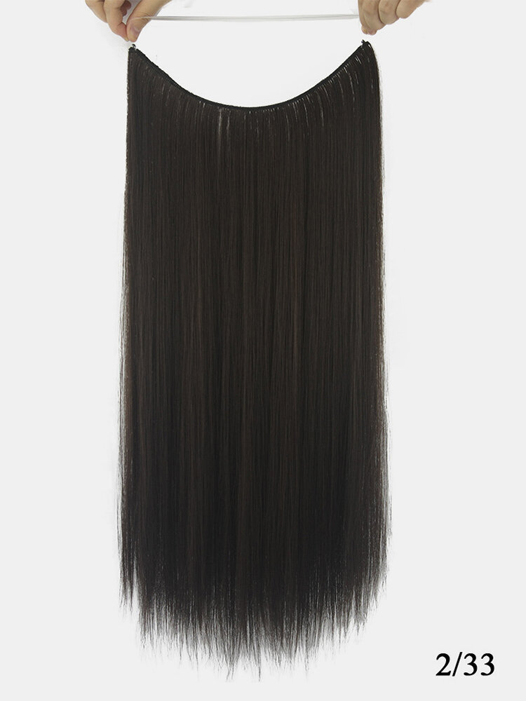 
	10 Colors Long Straight Hair Extensions Chemical Fiber No-Trace False Hair Pieces